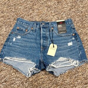 Levi's Distressed Blue Jean Shorts